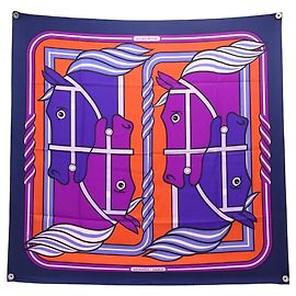Hermès NUOVO FULLETTO HERMES QUADRIGE PIERRE PERON CARRÉ 90 SETA MULTICOLORE Multicolore