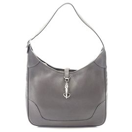 Hermès Bolsa de ombro de couro Hermes Trim 35 Cinza