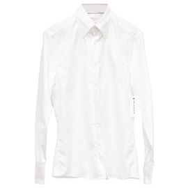 Brunello Cucinelli Solid Slim Fit Button-Down Shirt in White Cotton White Cream