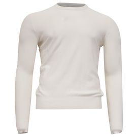 Suéter Piqué Loro Piana em Algodão e Seda Branco Branco Cru