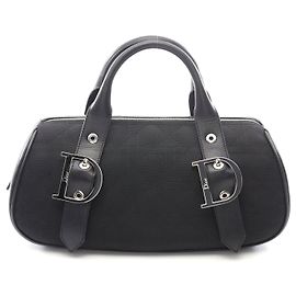 Dior Cannage Canvas Leather Tote Bag Black