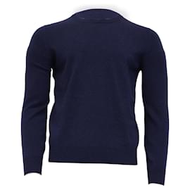 Brunello Cucinelli Pullover aus Navy Blue Kaschmir Blau Marineblau
