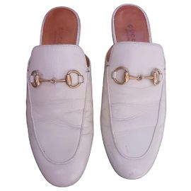 Gucci Princetown White Leather Mules White