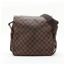 Louis Vuitton Damier Naviglio Leather Shoulder Bag Damier ebene