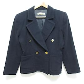 Blazer de lã Yves Saint Laurent Azul Azul marinho