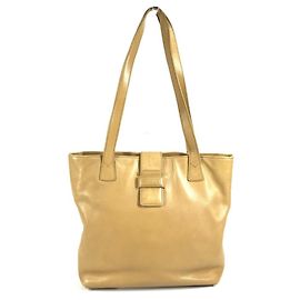 Bolsa de Ombro Chanel Vintage Logo Bege