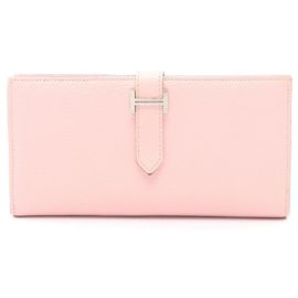 Cartera larga Hermès Bearn Soufflé Rosa