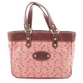 Céline Bolsa Celine C Macadam Marrom Vermelho