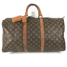 Sac de voyage Louis Vuitton Monogram Keepall 50 Marron