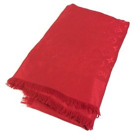 Echarpe Louis Vuitton Monogram em lã e seda vermelha Vermelho