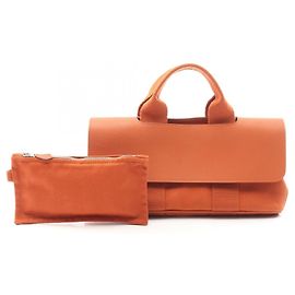 Hermès Bolsa Hermes Valparaiso Long PM Marrom Laranja