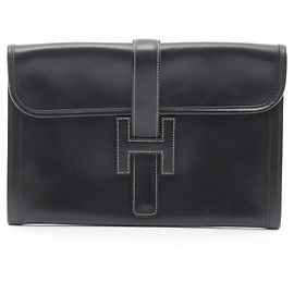 Hermès Hermes Jige PM Second Bag Clutch Handbag Black