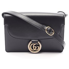 Borsa a tracolla in pelle Gucci Double G Nero