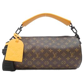 Borsa a tracolla Louis Vuitton Monogram Macassar Soft Polochon Marrone D'oro