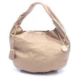 Loewe Anagram Gold Leather Handbag/Shoulder Bag Golden