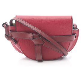 Mini bolsa de ombro Loewe Gate Rosa Bordeaux