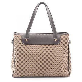 Céline Bolsa Celine Macadam Marrom Bege