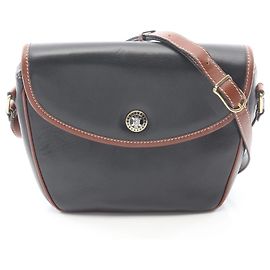 Céline Bolsa de ombro Celine em couro Marrom Preto