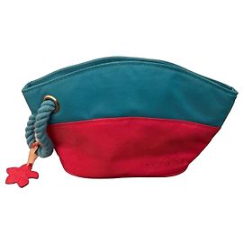 Escada Two-Tone Canvas Clutch Bag Fuschia