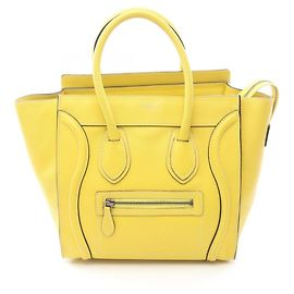 Céline Celine Luggage Micro Shopper Tote Bag Gelb