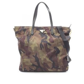 Borsa Tote 2-Way Camouflage Prada Multicolore Verde