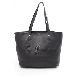 Bulgari Bvlgari Leather Tote Bag Black