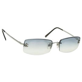 Gafas de sol CHANEL COCO Mark de metal, tono plateado, CC Auth 179115V Otro