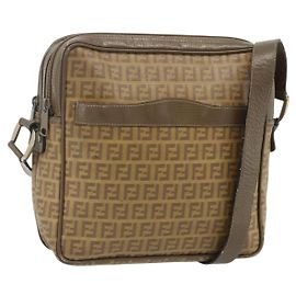 Borsa a Spalla FENDI Zucchino Canvas Beige Auth 180076 Beige
