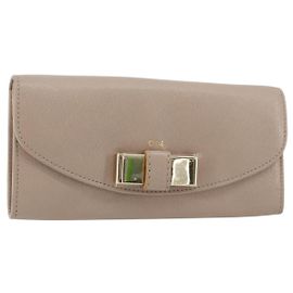 Chloé Chloe Lily Long Wallet Leather Pink Gold Auth 179343A Pink Golden