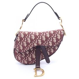 Borsa Christian Dior Dior Saddle Bag Mini Oblique Jacquard Beige Bordò