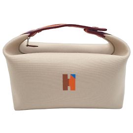 Hermès Pochette Bride-a-Brac H Pavillon GM Marrom Bege Laranja Fora de branco