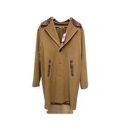 Missoni camel wool coat, knitted wool decorative pattern on collar and pockets Multiple colors Camel