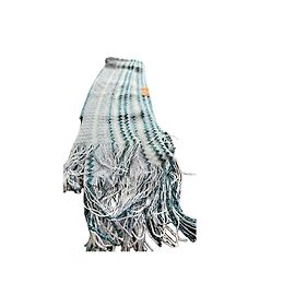 Cachecol Missoni de lã e lurex com franjas Branco Azul Verde Cinza
