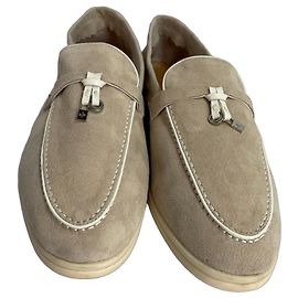 Loro Piana Summer Walk Mocassins en daim Beige Sable