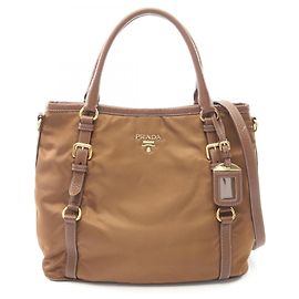 Bolsa Prada TESSUTO VIT DAINO Marrom