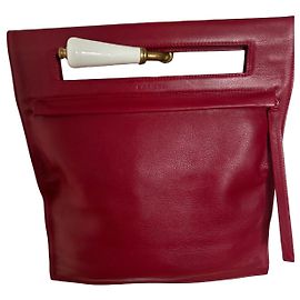 Lancel Red Leather Handbag Red