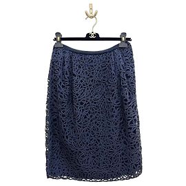Chanel Navy Blue CC Patterned Skirt - FR 38 / US 6 Pre-owned Other