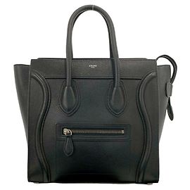 Céline Celine Micro Leather Handbag Black