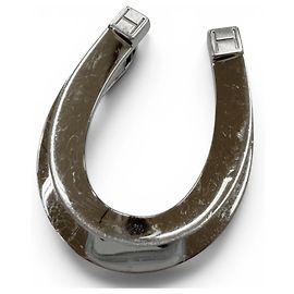Hermès HERMES H-logo Horseshoe Money Clip Silvery