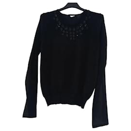 Pull Dior en cachemire noir avec broderies Noir