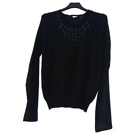 Dior Kaschmirpullover in Schwarz mit Stickereien Schwarz