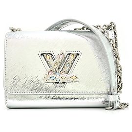 Borsa a Spalla Louis Vuitton Twist PM Argento