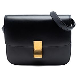 Céline Celine Black Medium Calfskin Classic Box Nero