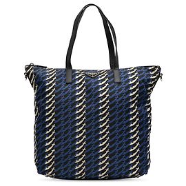 Borsa Satchel Prada Blue Tessuto Stampato Blu
