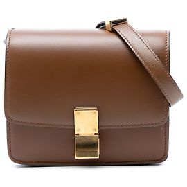 Céline Celine Brown Small Calfskin Classic Box Marron