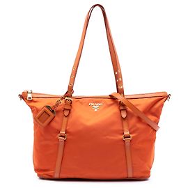 Sac à main Prada Orange Saffiano Trimmed Tessuto Orange