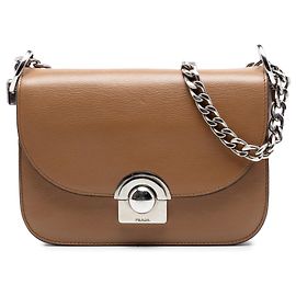 Prada Arcade Crossbody em couro de vitelo glacê marrom Marrom