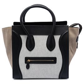 Céline Sac cabas Celine Gray Mini en toile et daim tricolore Marron Autre