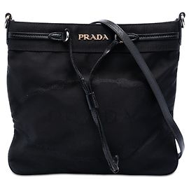 Prada Black Tessuto Canapa Logo Crossbody Noir