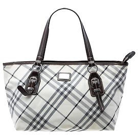 Burberry Brown Nova Check Canvas Tote Brown Beige